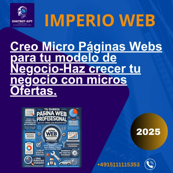 Creo Micro Páginas Webs para tu modelo de Negocio-Haz crecer tu negocio con micros Ofertas.'s foto | IMPERIO WEB |  BizneCubano