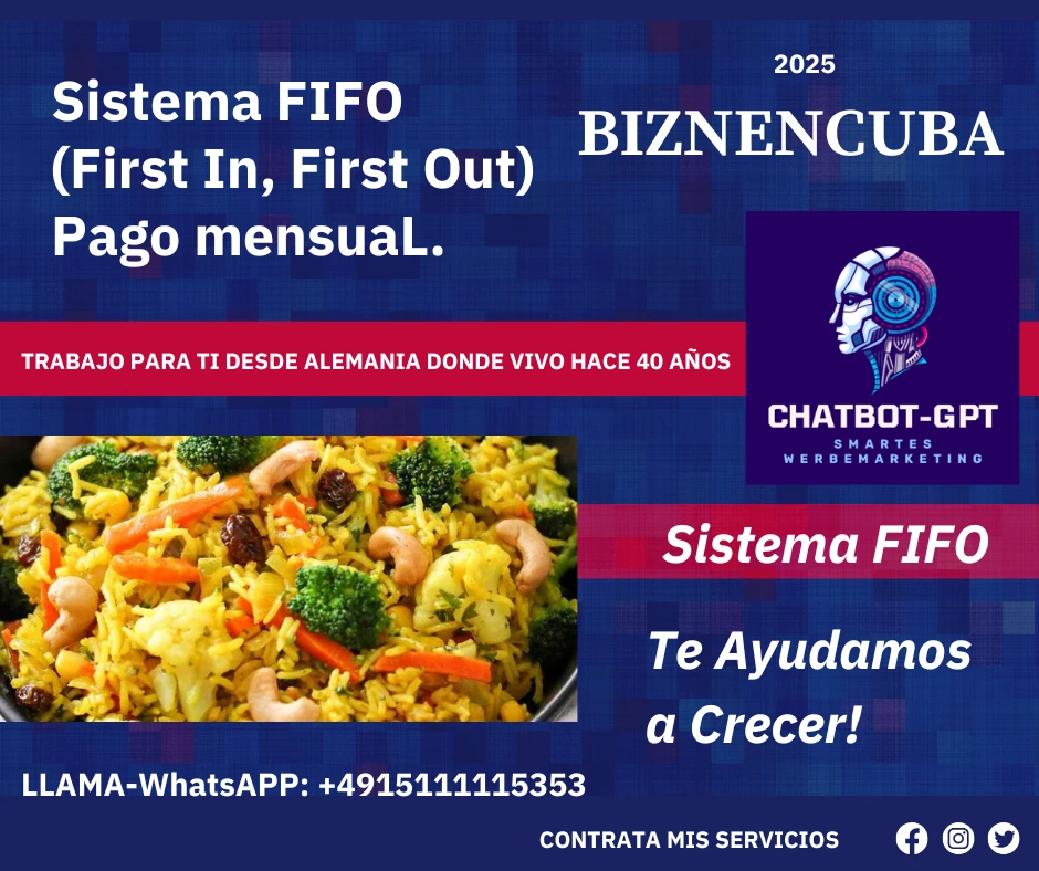 Sistema FIFO (First In, First Out)-Pago mensual's foto | IMPERIO WEB |  BizneCubano